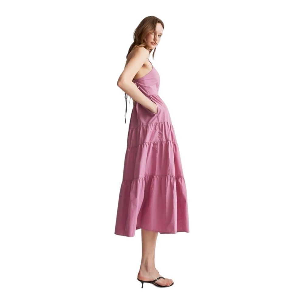 Madewell Delicate Shaded‎ Pink Sidonie Cotton Ruffled Backless Maxi Dress XL NWT - Picture 4 of 15